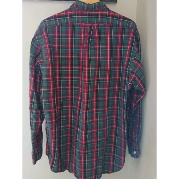 Ralph Lauren Blake Button Down Shirt Size Large Red Green Plaid Holiday Academia - Picture 6 of 9